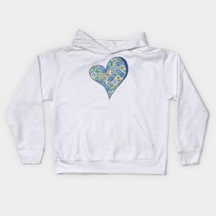 Portuguese Heart Shape Tile Kids Hoodie